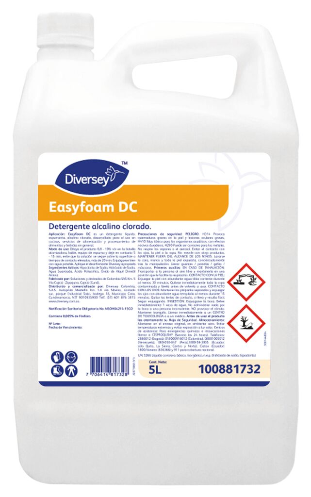 EASYFOAM DC 4x5L - Detergente alcalino clorado